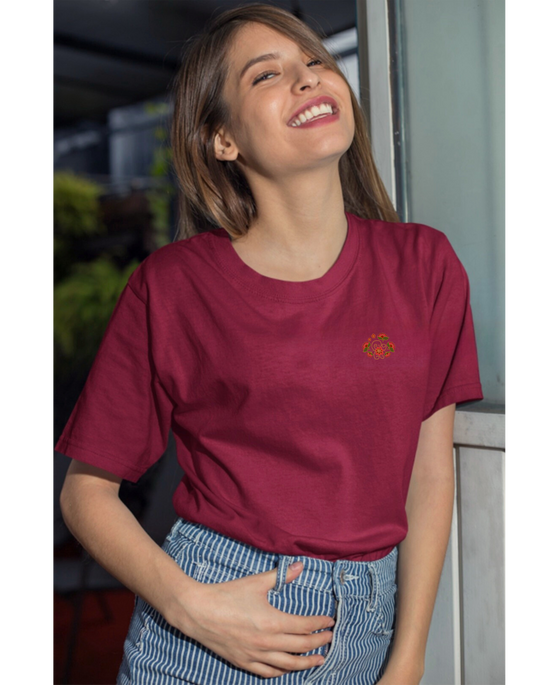 Crimson Bloom Minimal Tee