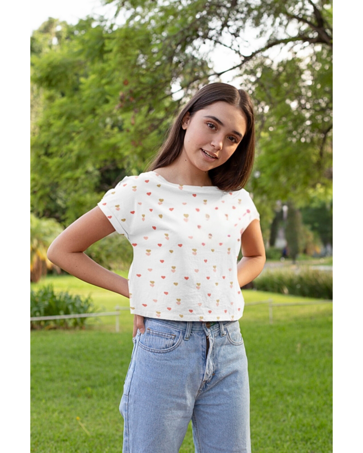 Heart Pop Crop Tee – Love Loud, Wear Proud!